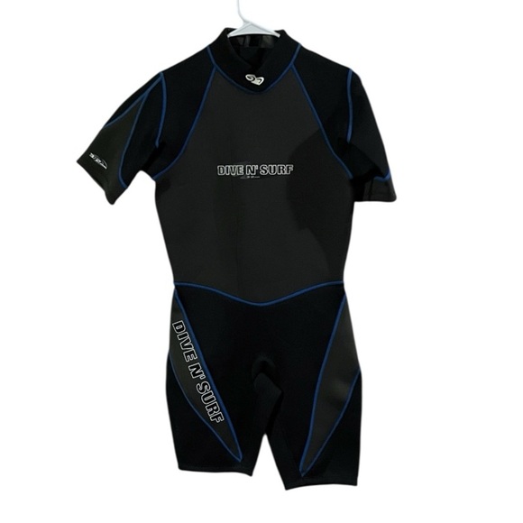 NWT Dive N Surf 3/2 MM Neoprene Skin Diving Suit Wetsuit Black & Gray Adult Sz L
